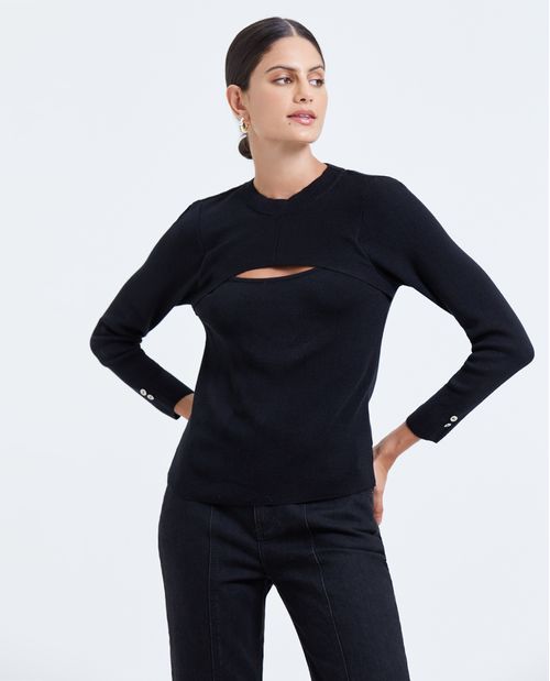 Suéter con abertura en frente para mujer