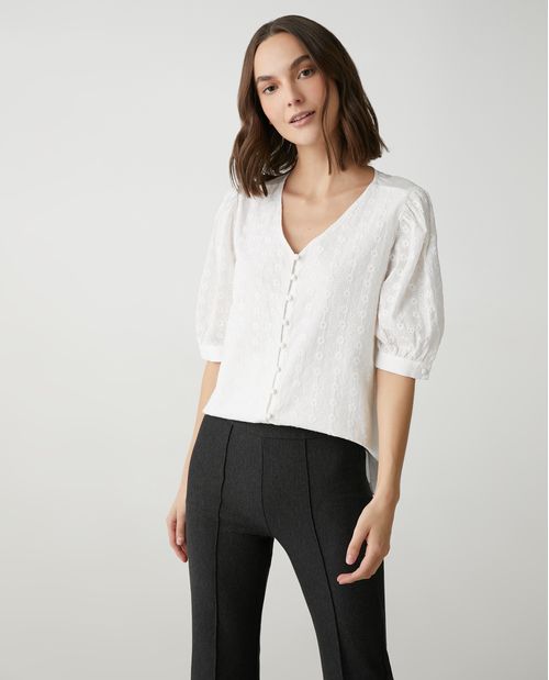 Camisa con mini flores para mujer