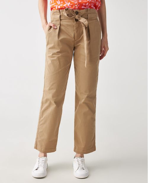 Pantalón para mujer beige estilo Paper Bag