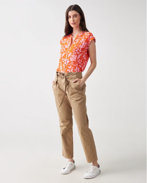 Pantalón para mujer beige estilo Paper Bag