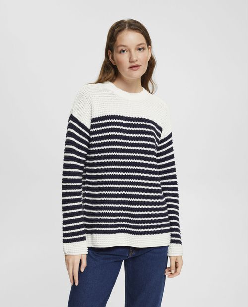 Suéter tejido cuello redondo para mujer