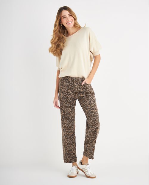 Pantalón en animal print para mujer