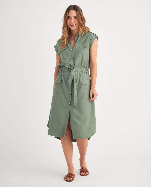 Vestido manga sisa para mujer