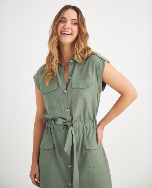 Vestido manga sisa para mujer