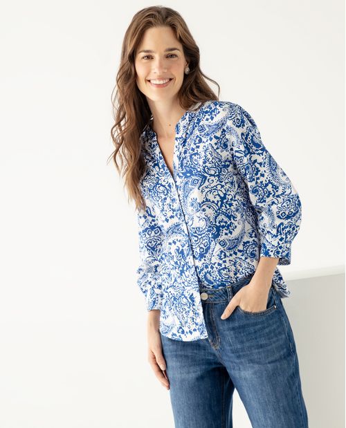 Camisa cuello neru para mujer