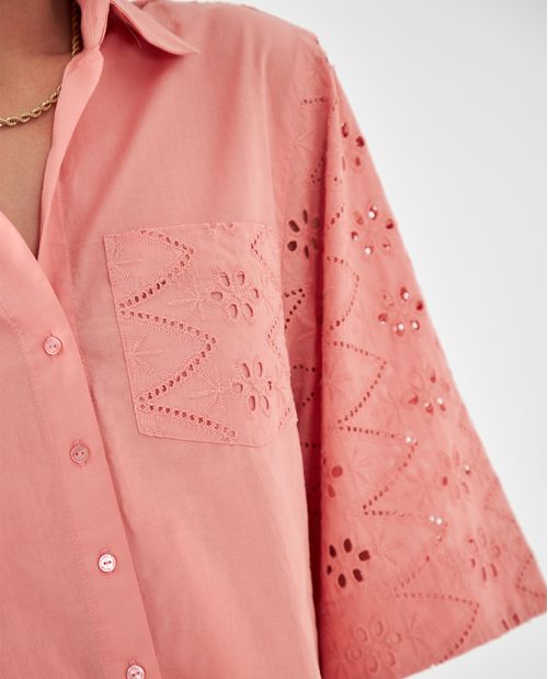 Camisa manga 3/4 amplia para mujer
