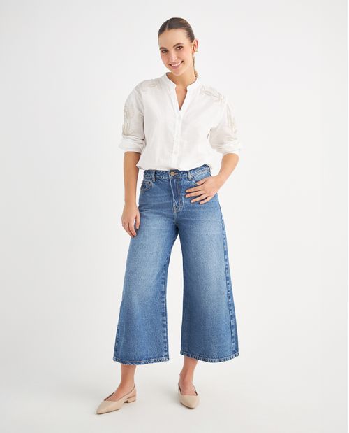 Jean Culotte tono medio para mujer