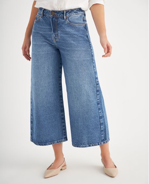 Jean Culotte tono medio para mujer