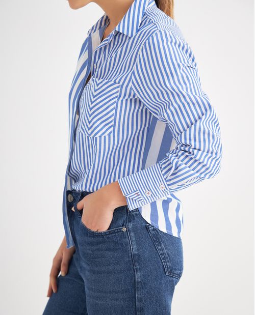 Camisa de cuello clásico para mujer