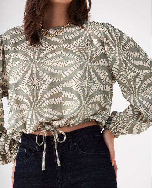 Camisa manga larga estampada para mujer