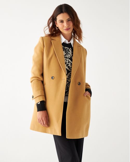 Abrigo con cuello de solapa para mujer