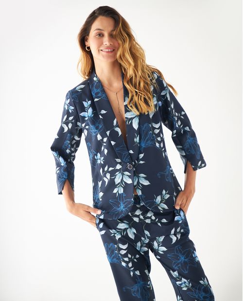 Blazer con diseño floral para mujer