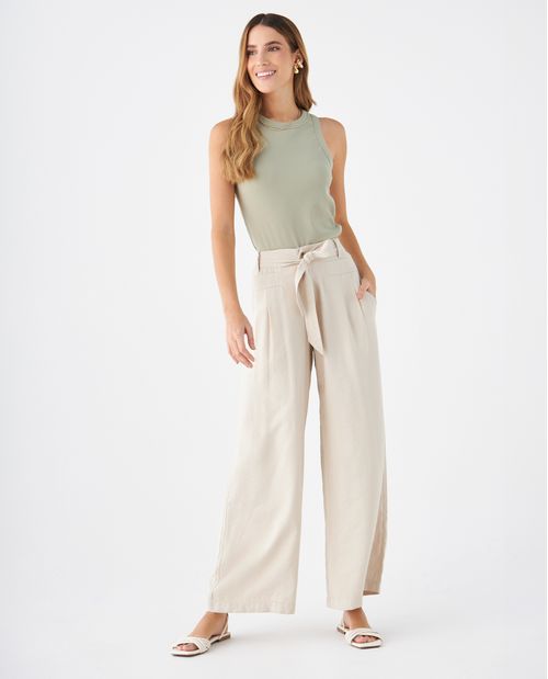 Pantalón con cinturón para mujer