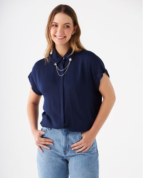 Camisa de manga corta con guardapolvo para mujer