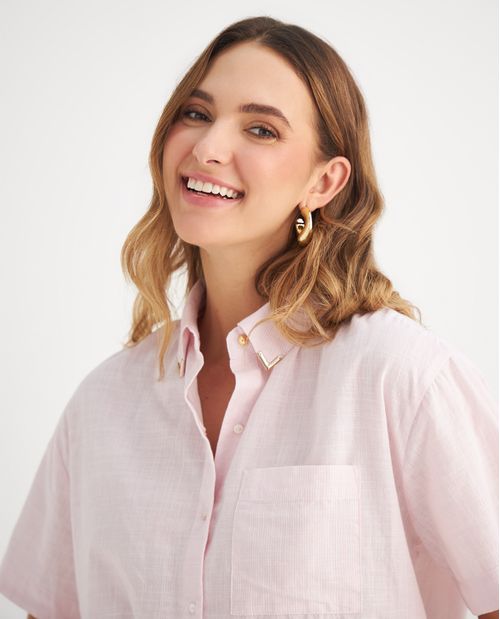 Camisa con diseño a rayas para mujer