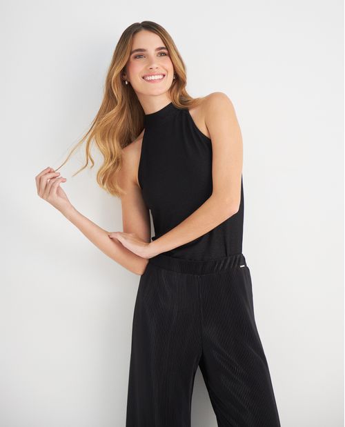Camiseta de cuello alto para mujer
