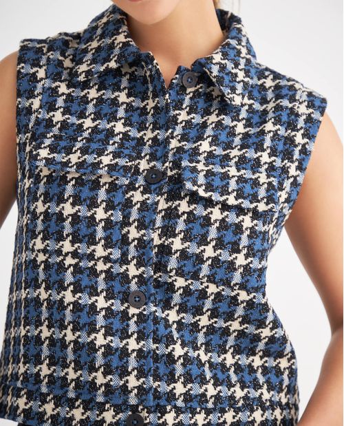 Chaleco con hilos de lúrex para mujer