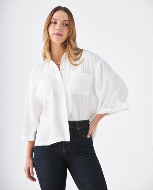 Camisa con detalle de alforzas para mujer