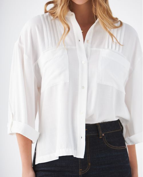Camisa con detalle de alforzas para mujer
