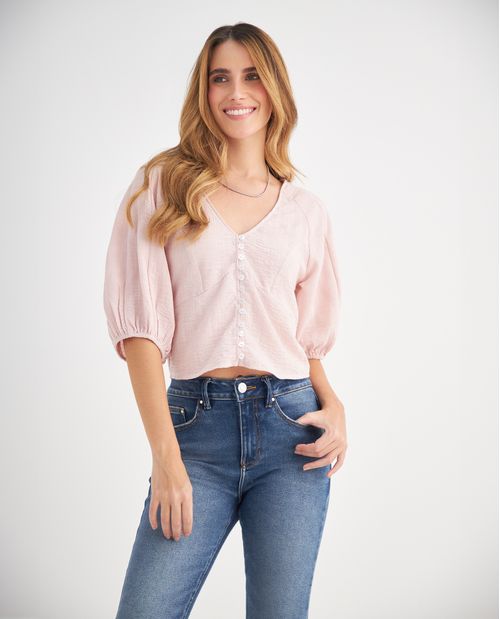 Camisa con cuello en V para mujer