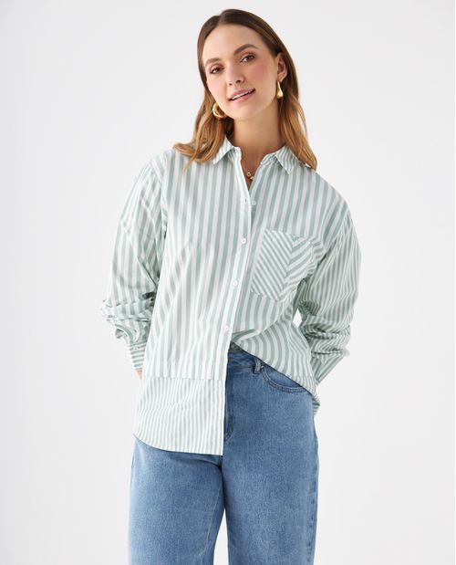 Camisa con diseño a rayas para mujer