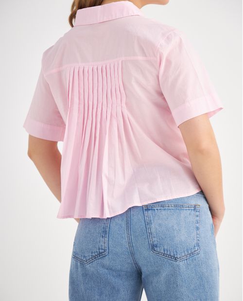 Camisa con alforzas en posterior para mujer