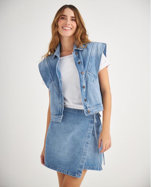 Chaleco de cuello clásico para mujer