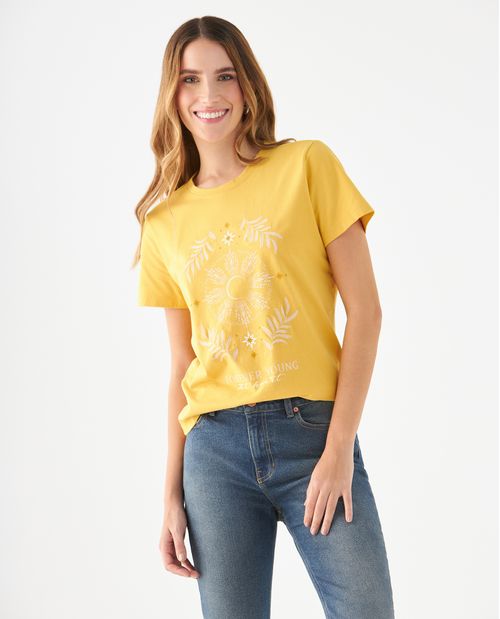 Camiseta básica estampada para mujer