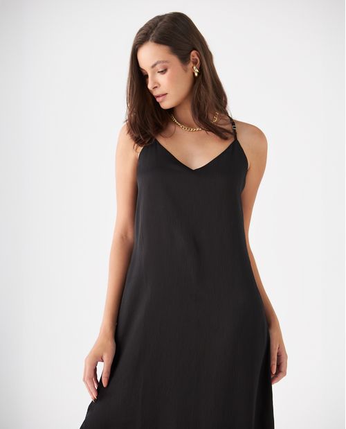 Vestido largo con brillo sutil para mujer