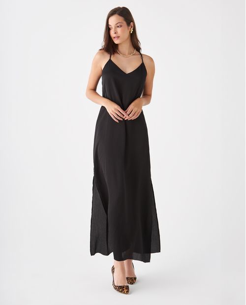 Vestido largo con brillo sutil para mujer