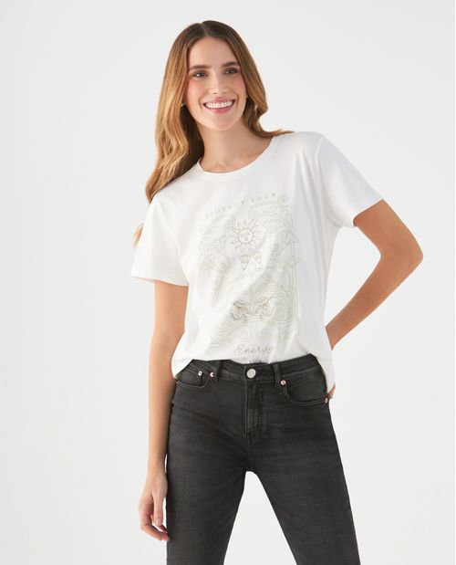 Camiseta básica estampada para mujer