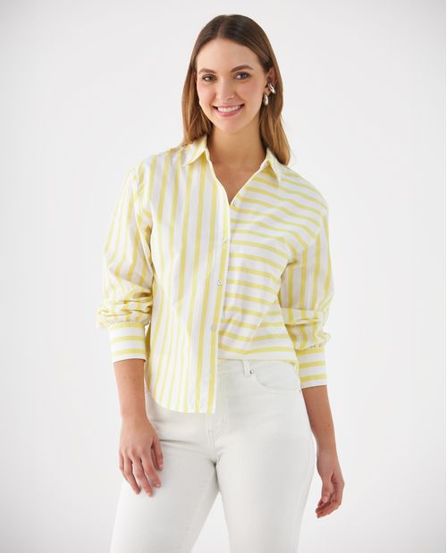 Camisa de diseño a rayas para mujer