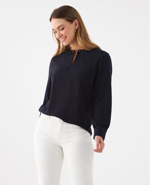 Camisa de diseño cerrado para mujer