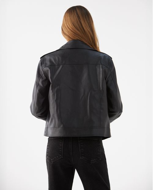Chaqueta urbana tipo cuero para mujer