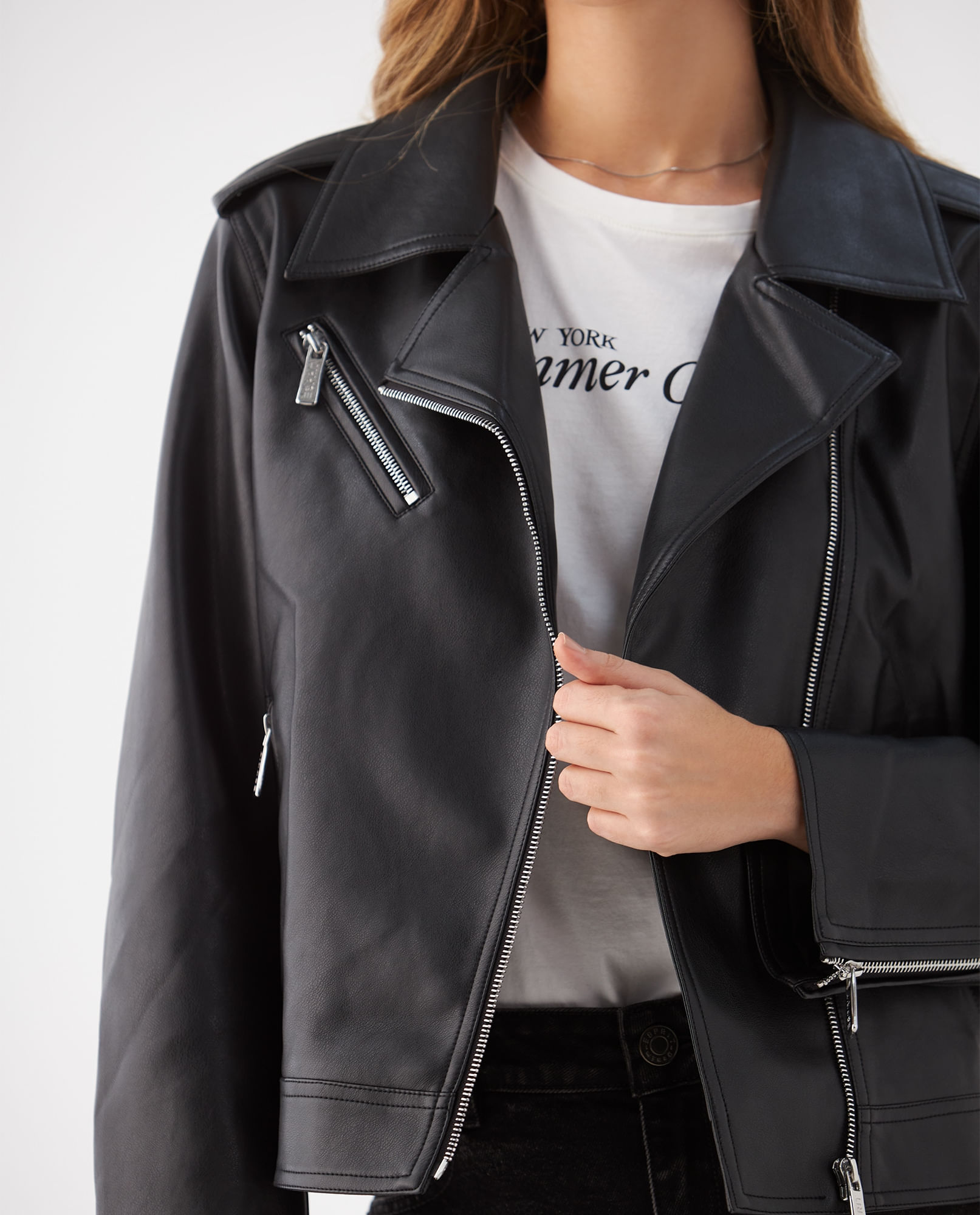 Chaqueta urbana tipo cuero para mujer Compra Online