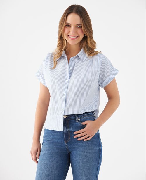 Camisa con diseño a rayas para mujer
