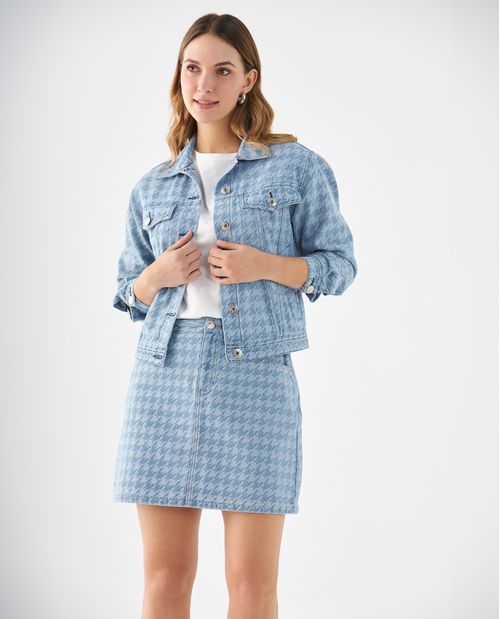 Chaqueta con diseño gallineto para mujer
