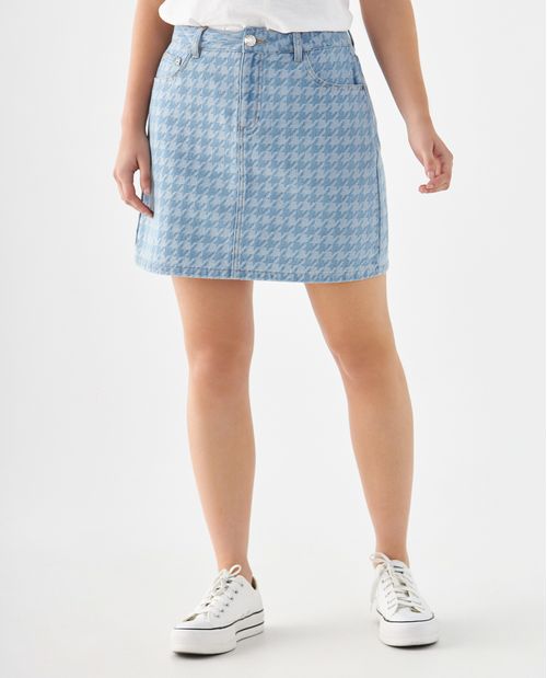 Falda con diseño gallineto para mujer