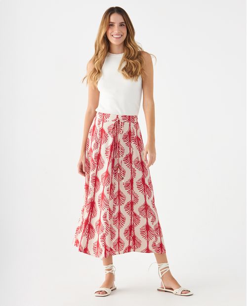 Falda con estampado de flores para mujer