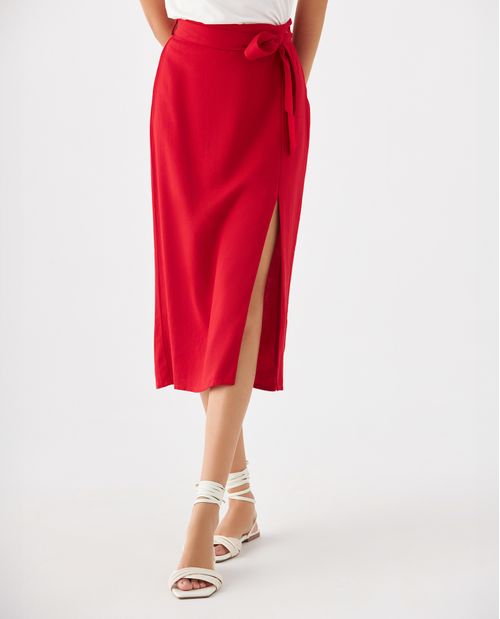 Falda con lazo ajustable en cintura para mujer