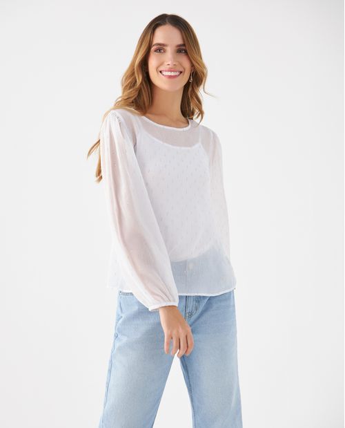 Camisa con detalles brillantes para mujer