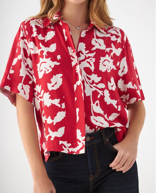 Camisa con escote en V para mujer