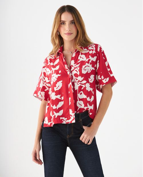 Camisa con escote en V para mujer
