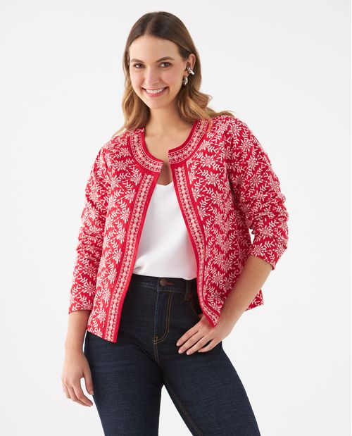 Chaqueta con detalles bordados para mujer