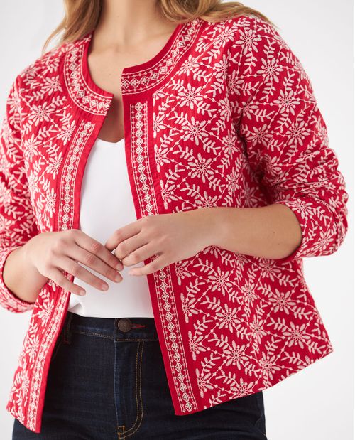 Chaqueta con detalles bordados para mujer