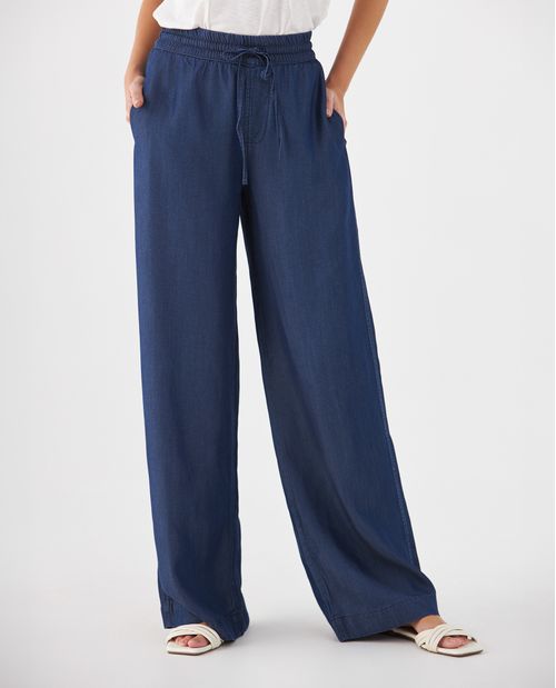Jean Wide Leg con pretina elástica para mujer