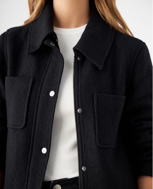 Chaqueta tela afelpada para mujer