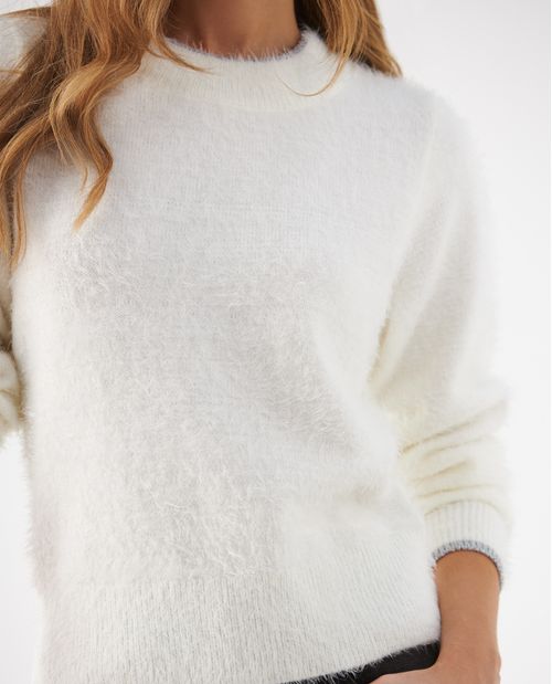 Buzo tejido de diseño cerrado para mujer