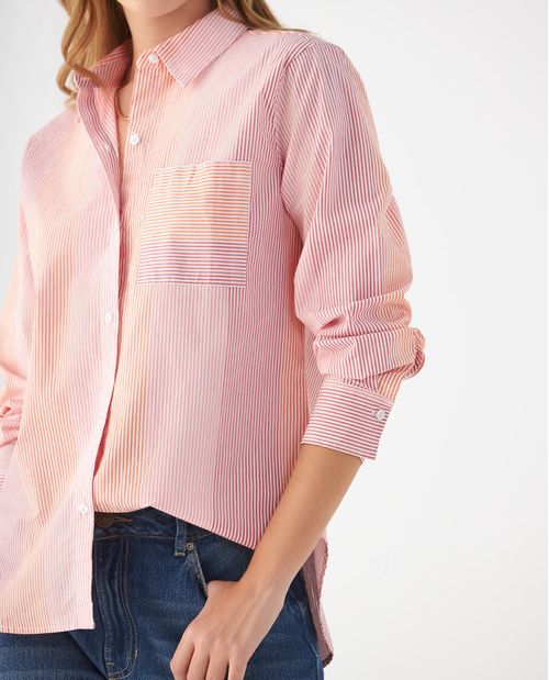 Camisa con bordado en espalda para mujer