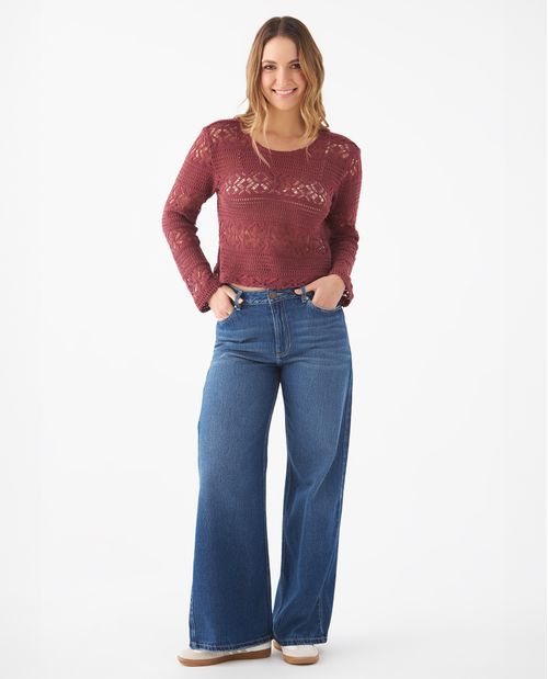 Jean Wide Leg oscuro para mujer